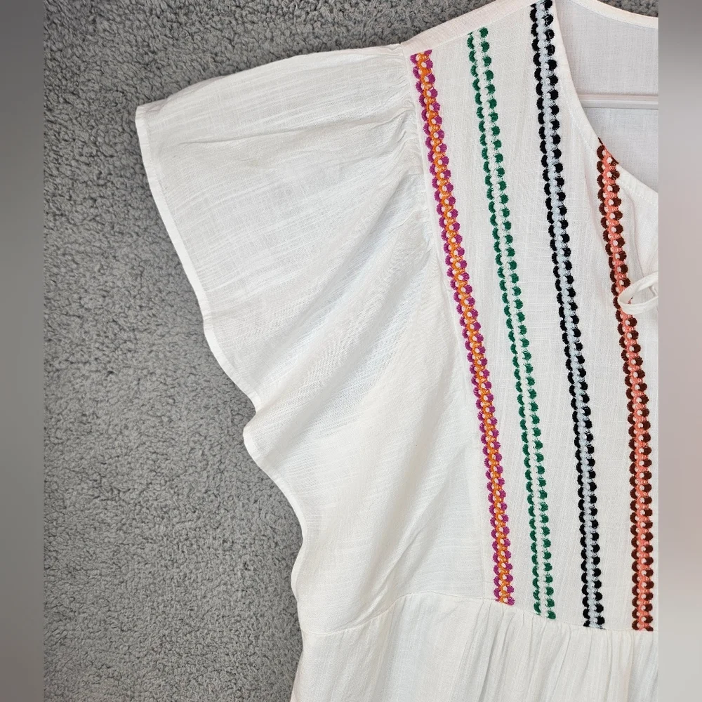 Knox Rose White Midi Dress with Multicolor Embroidery - Picture 8 of 13